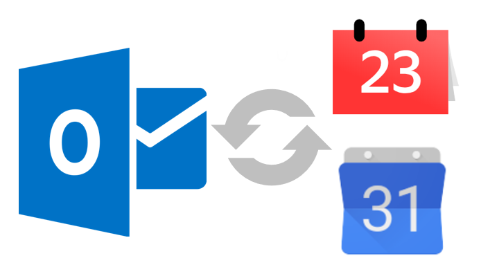 MS Outlook and Yandex/Google calendar logos