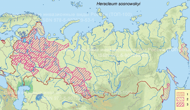 Распространение борщевика Сосновского © Проект РНФ, № 16-14-10323 (Рук. В.Г. Петросян), ИПЭЭ РАН